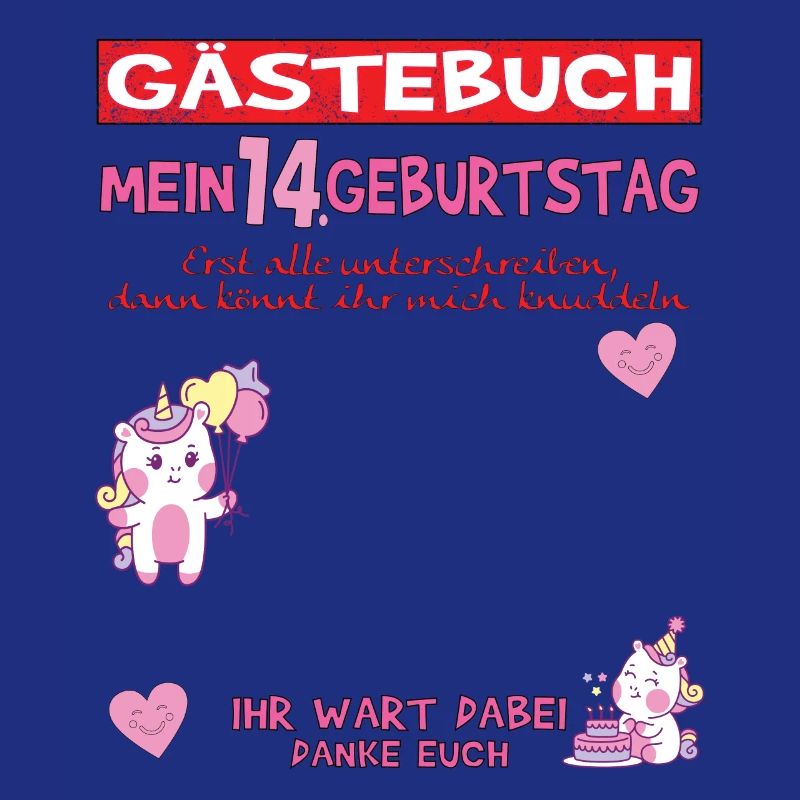 14. Geburtstag Mädchen & Junge Gästebuch