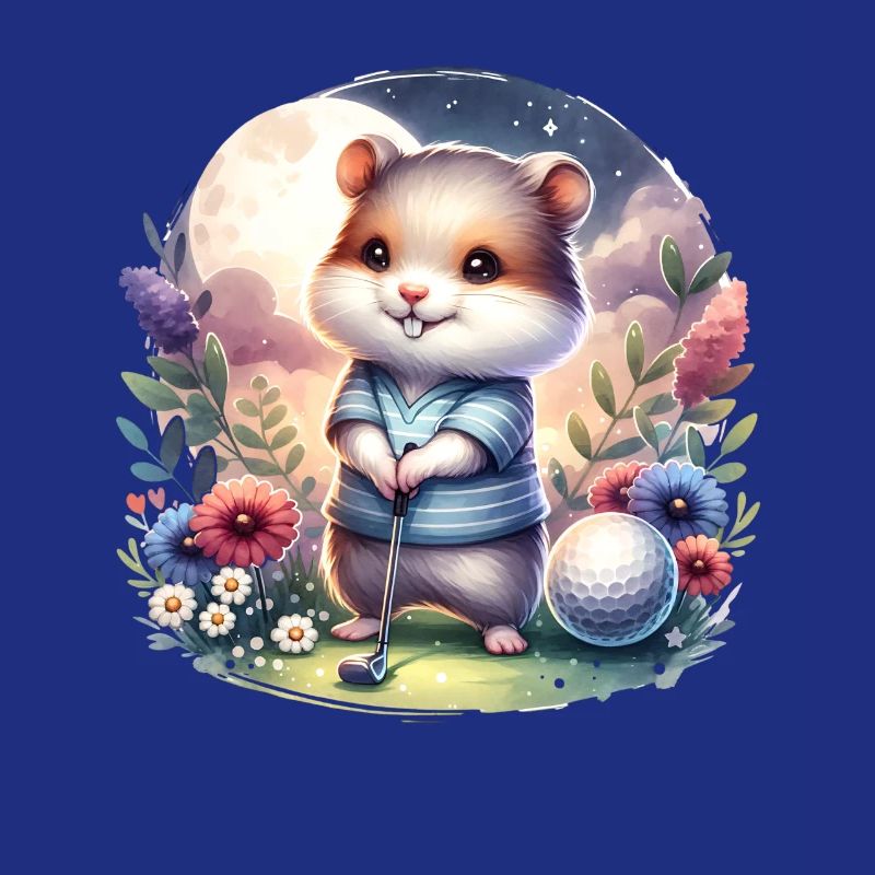 Funny Hamster Golfer Golfing Fun