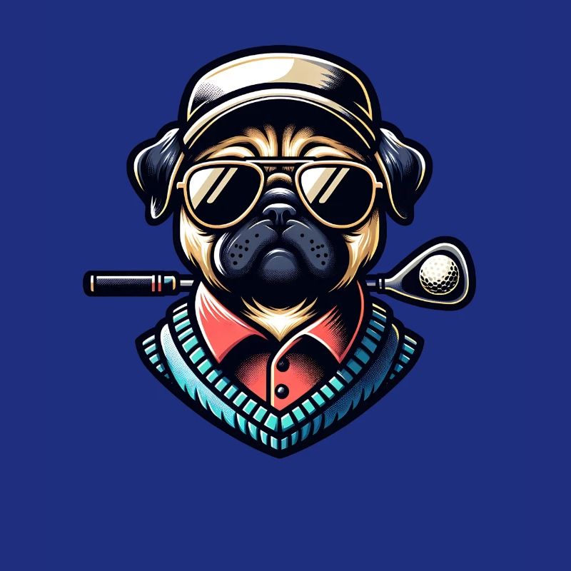 Lustiger Mops Golfer Hund Cooles Golf Design