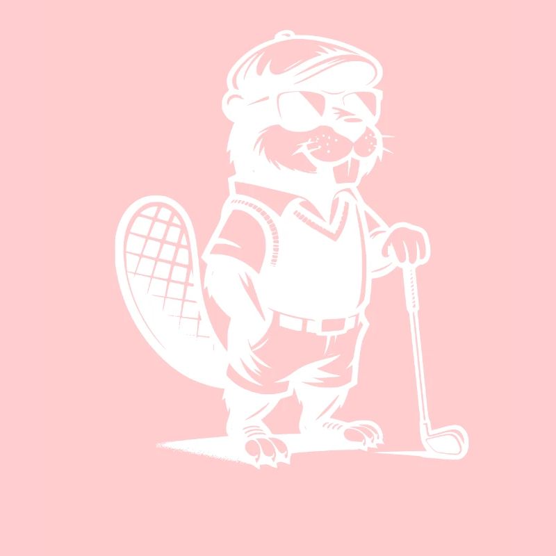 Conception de silhouette de golfeur de castor drôle