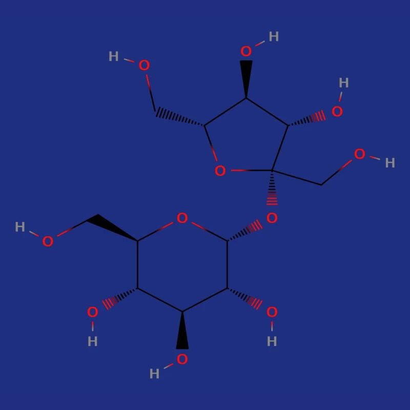Molécule de sucre - Formule structurale colorée