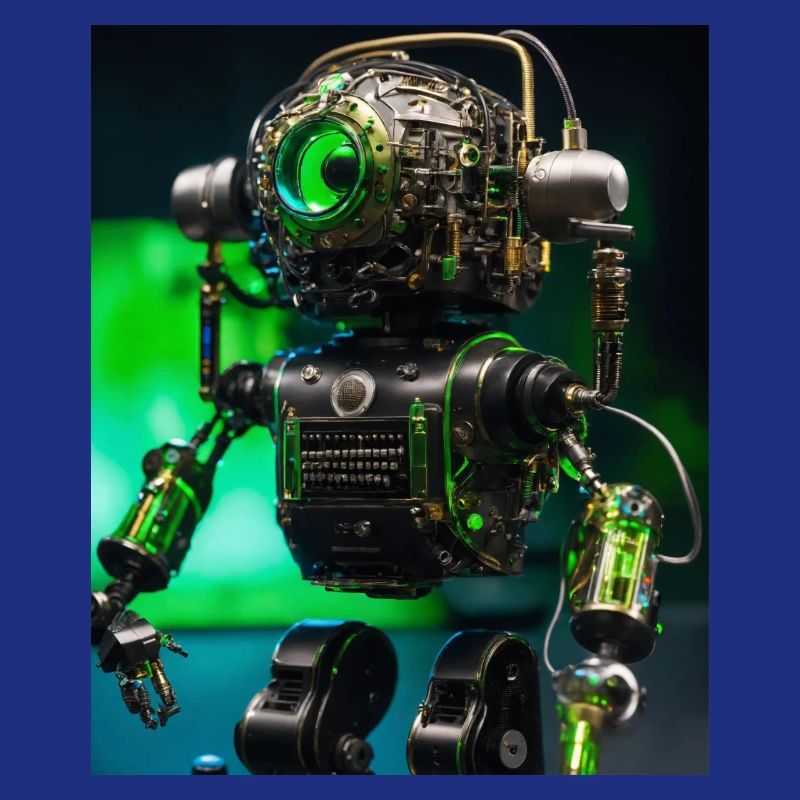 Digitale Kunst eines Roboter-Mikrofons