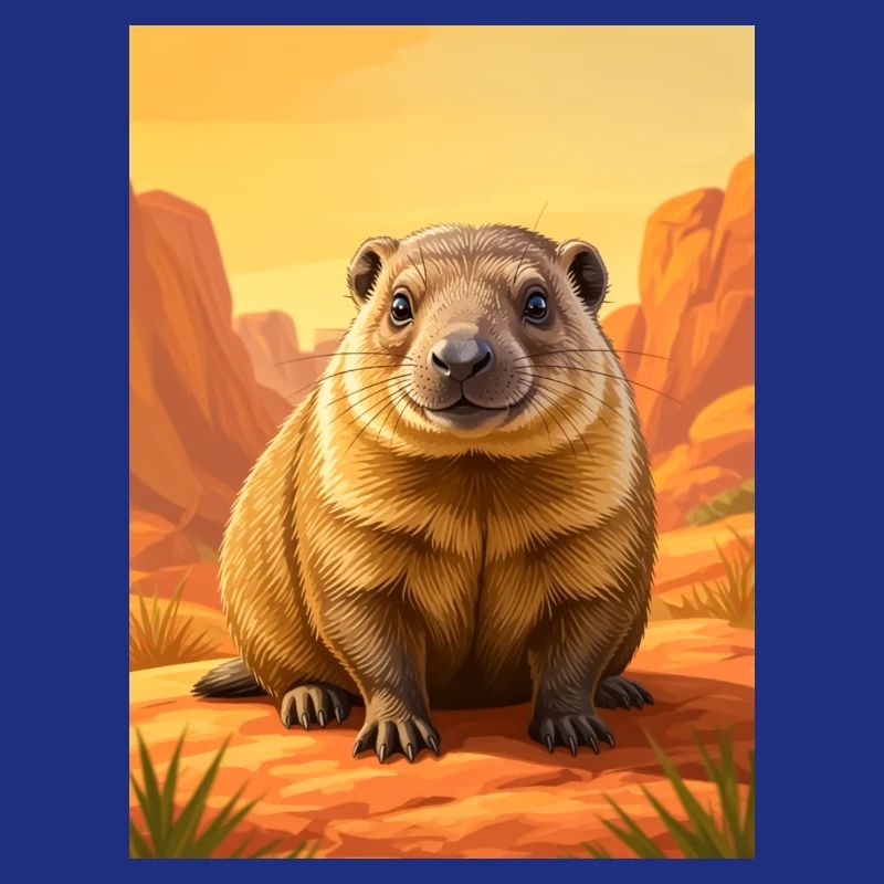 Realistic cute Comic Rock Hyrax