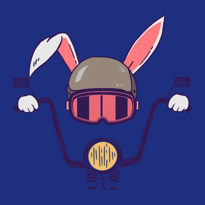 Rabbit biker motorcyclist