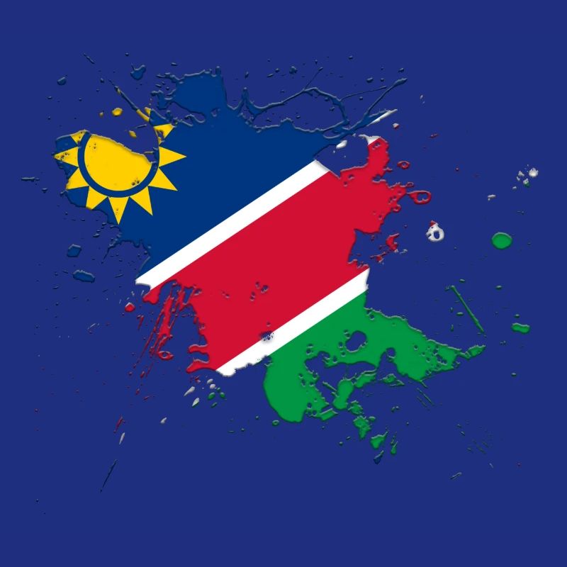 Namibia Flagge als Farbklecks