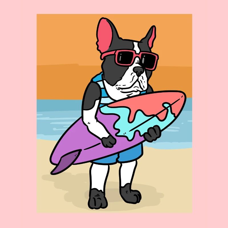 Great Dane Surfs Pitbull Surf