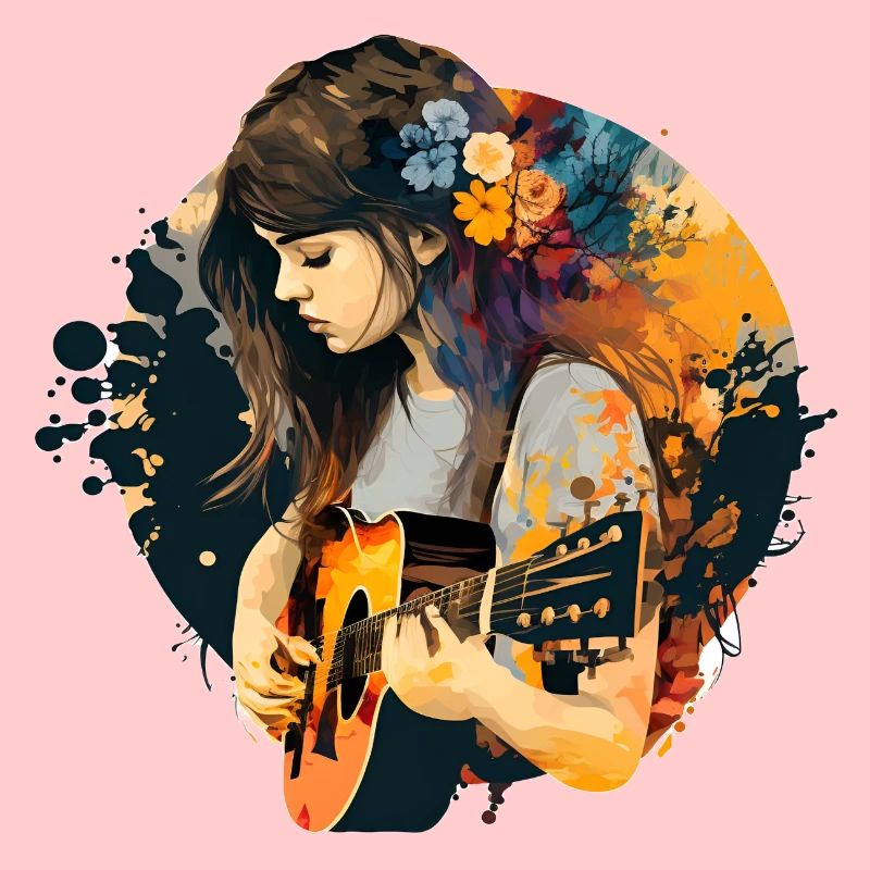 Ein Mädchen mit Gitarre
