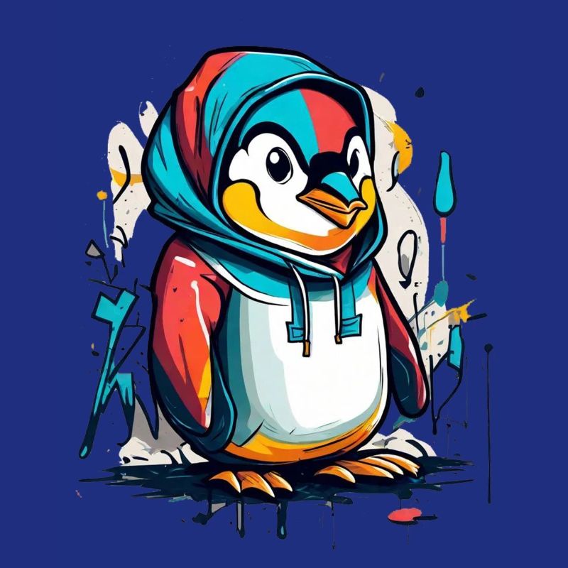 Cool Penguin Graffiti
