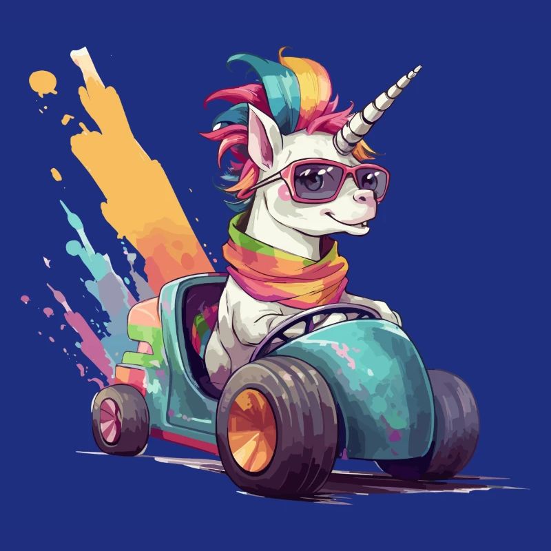 Einhorn mit dem Auto