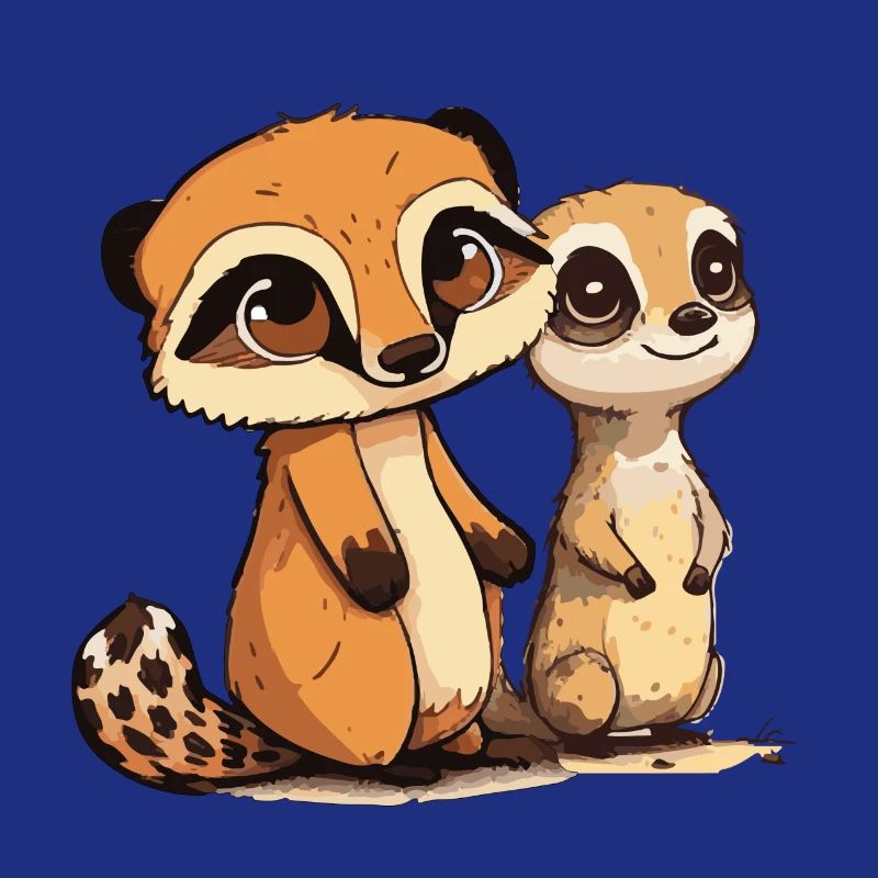 Comic Cute Kawaii Sticker Erdmännchen Hörnchen