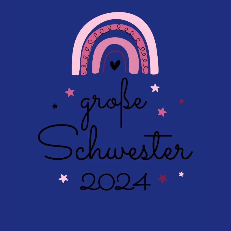 Ich werde große Schwester 2024 Regenbogen Mädchen