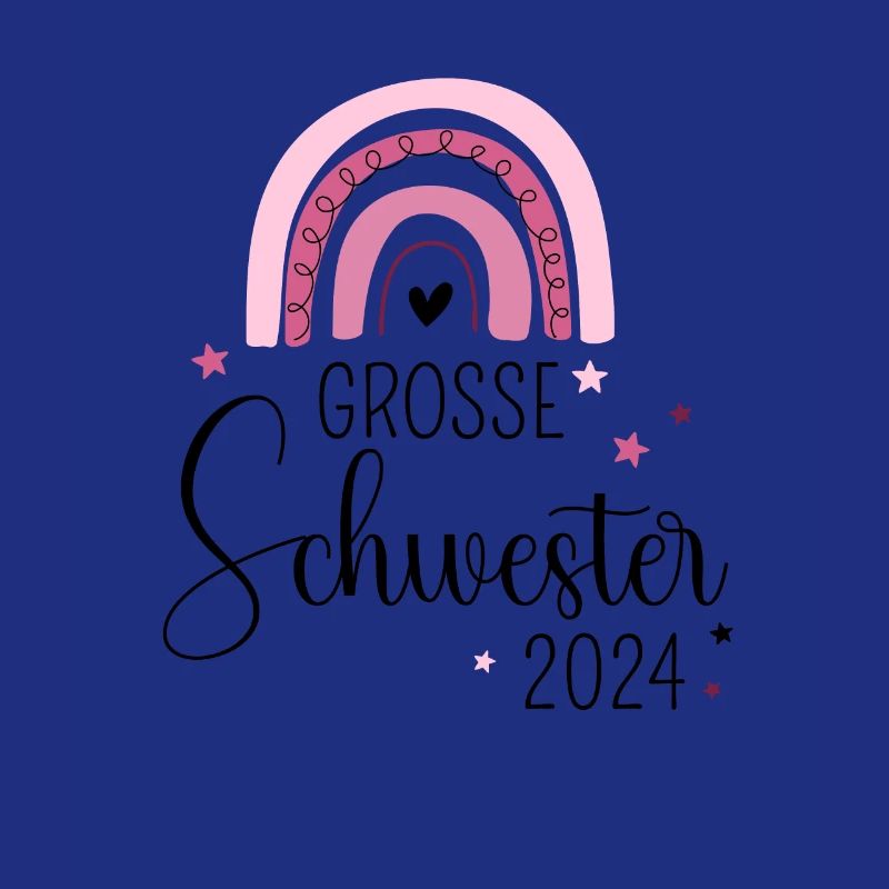 Ich werde große Schwester 2024 Regenbogen Süß