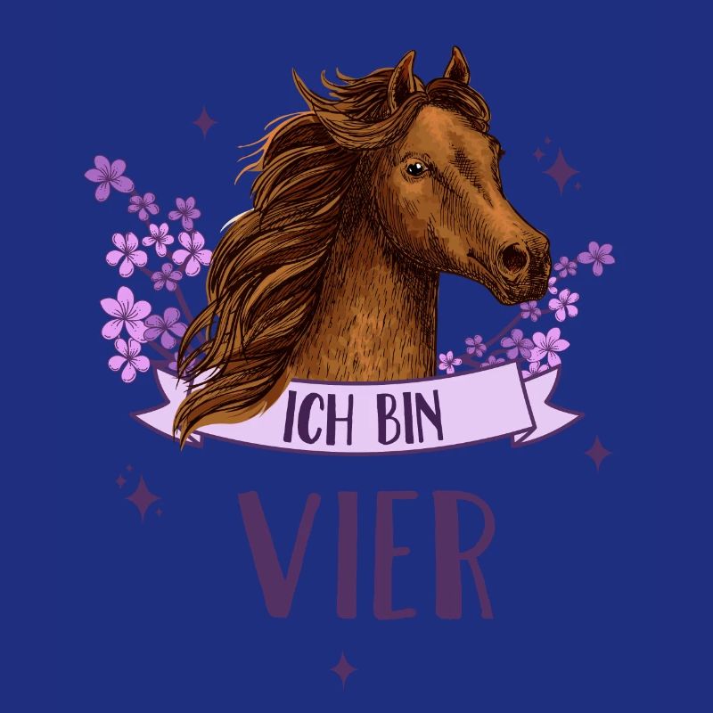 Geburtstag 4 Mädchen Pferd Reiten Stall Vier 4 Jah