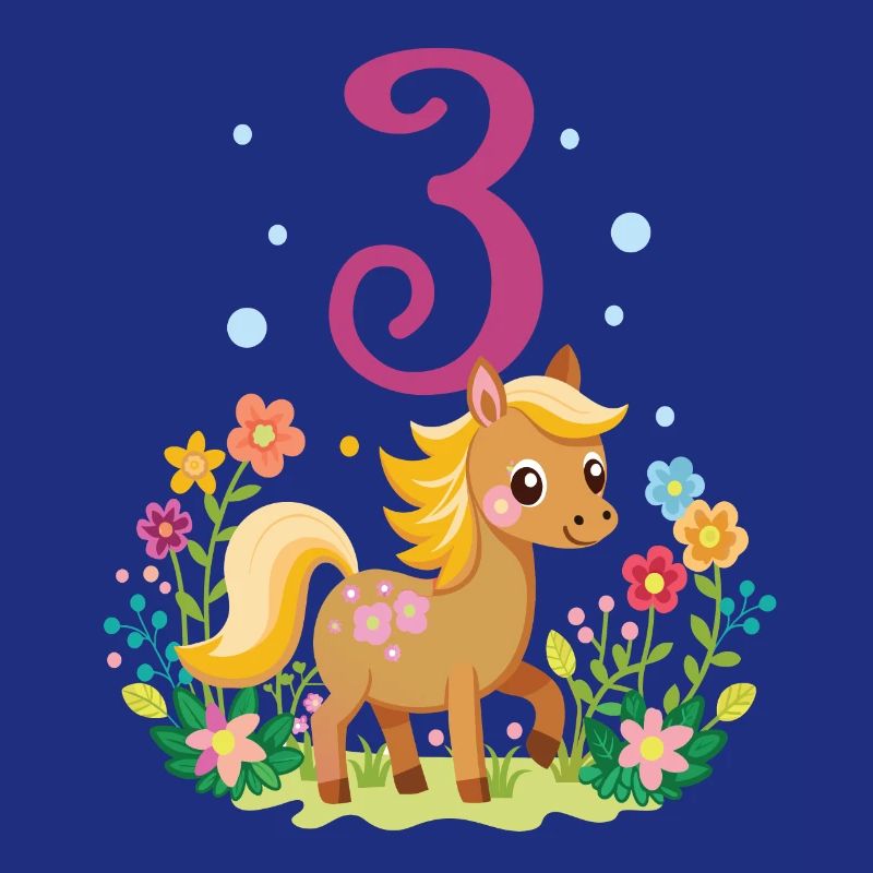 Geburtstag 4 Mädchen Pferd Reiten Stall Vier 4 Jah