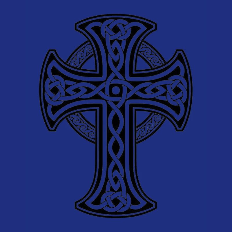 Black Celtic cross with circular braid