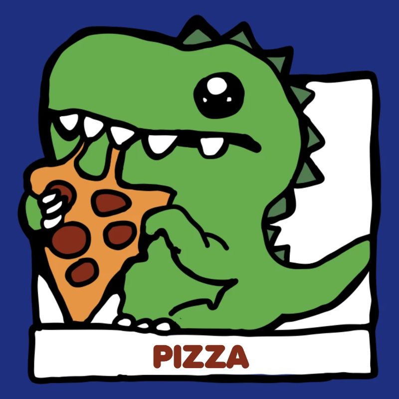 Pizza Saurier Dino Geschenk Idee
