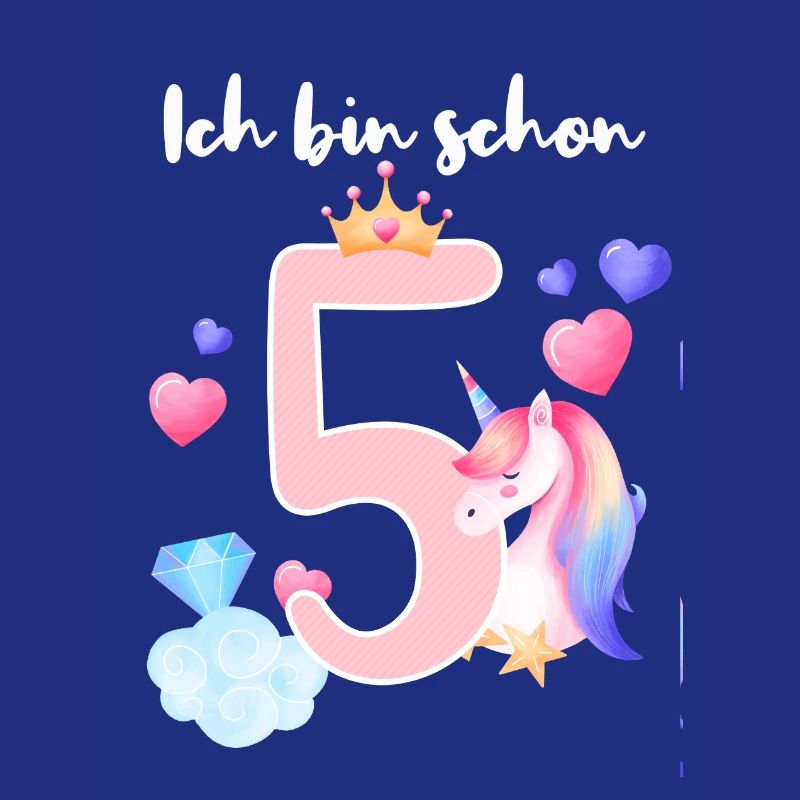 Ich bin schon 5 Geburtstag Mädchen Einhorn 5 Jahre