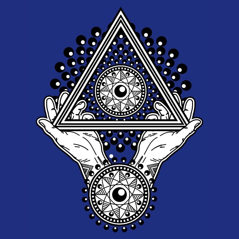 Pyramide Illuminati et œil omniscient dans le triangle