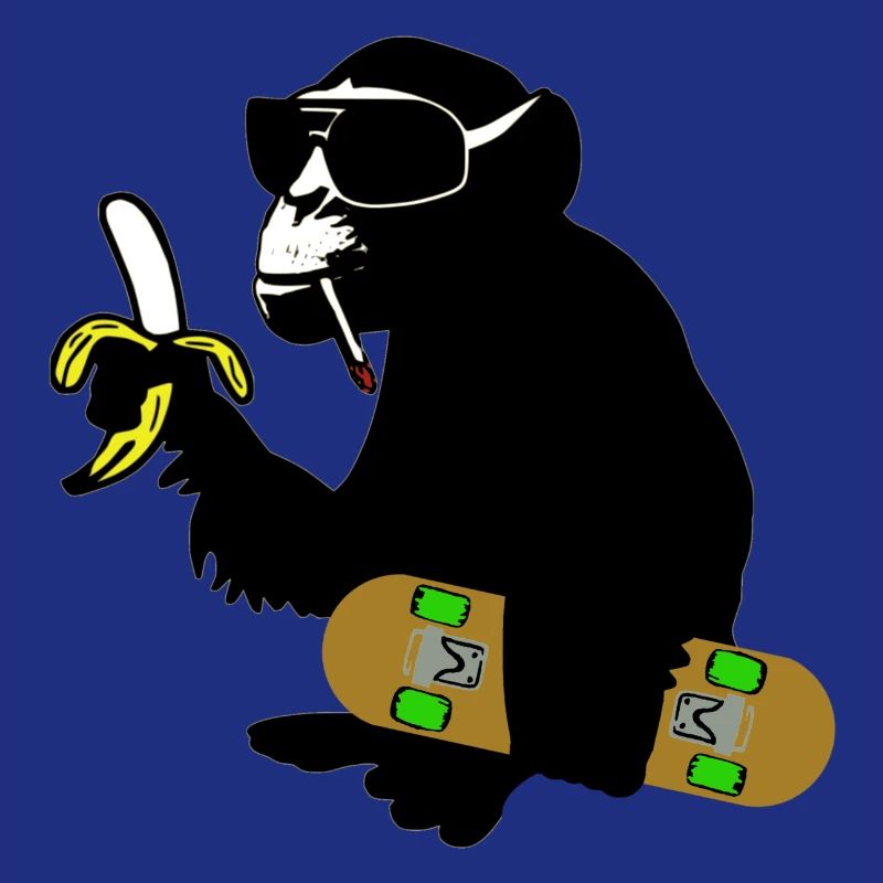 singe de planche à roulettes