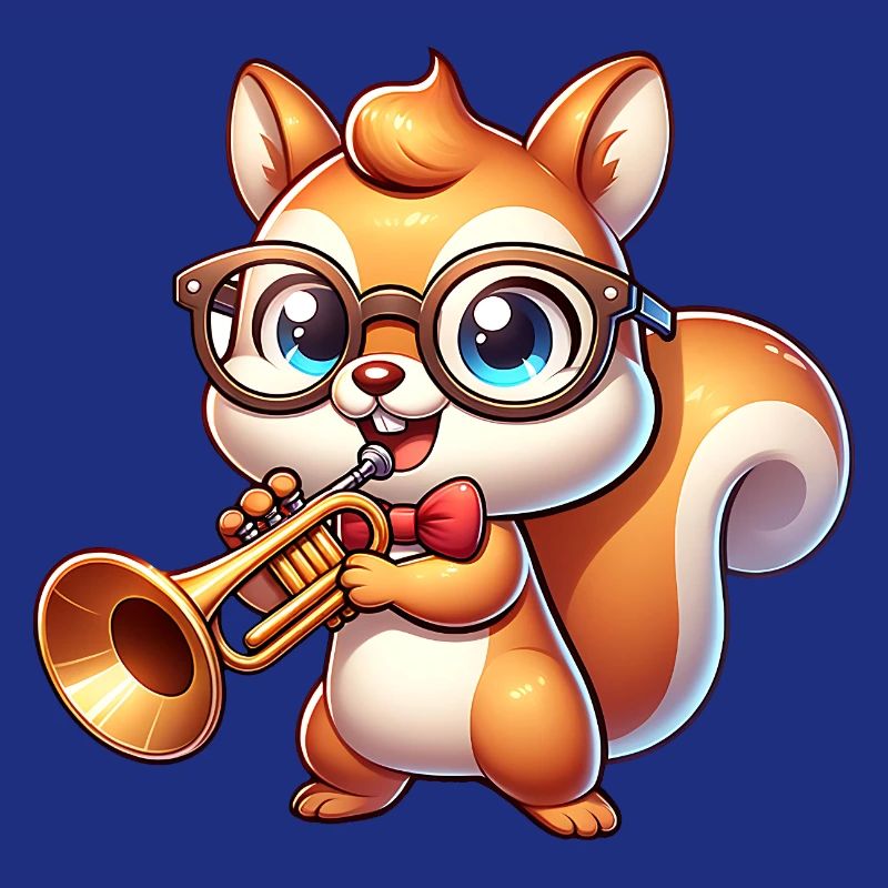 Niedliches Eichhörnchen Mit Trompete