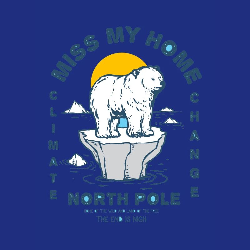 Eisbear Arctic climate change North Pole melting ice