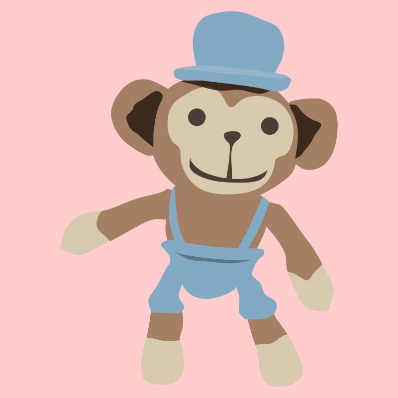 Monsieur singe monkey bleu