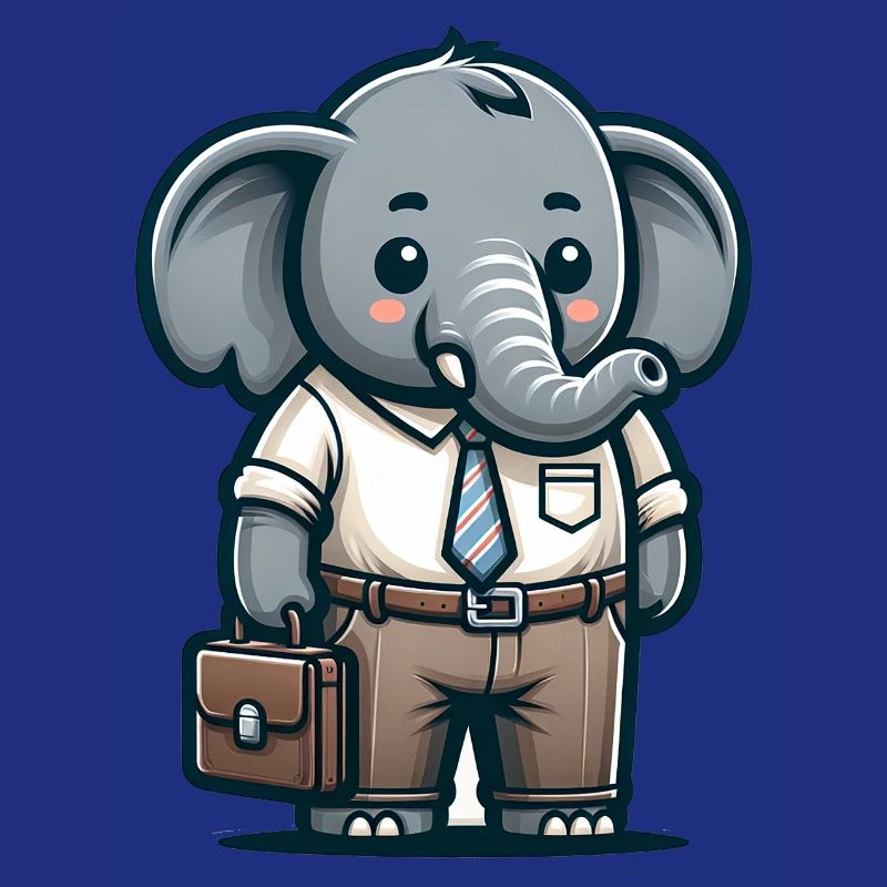 Professeur d’éléphant mignon