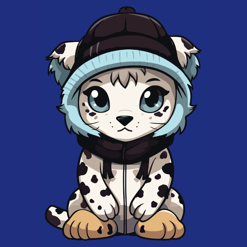 Léopard des neiges bébé léopard d’hiver