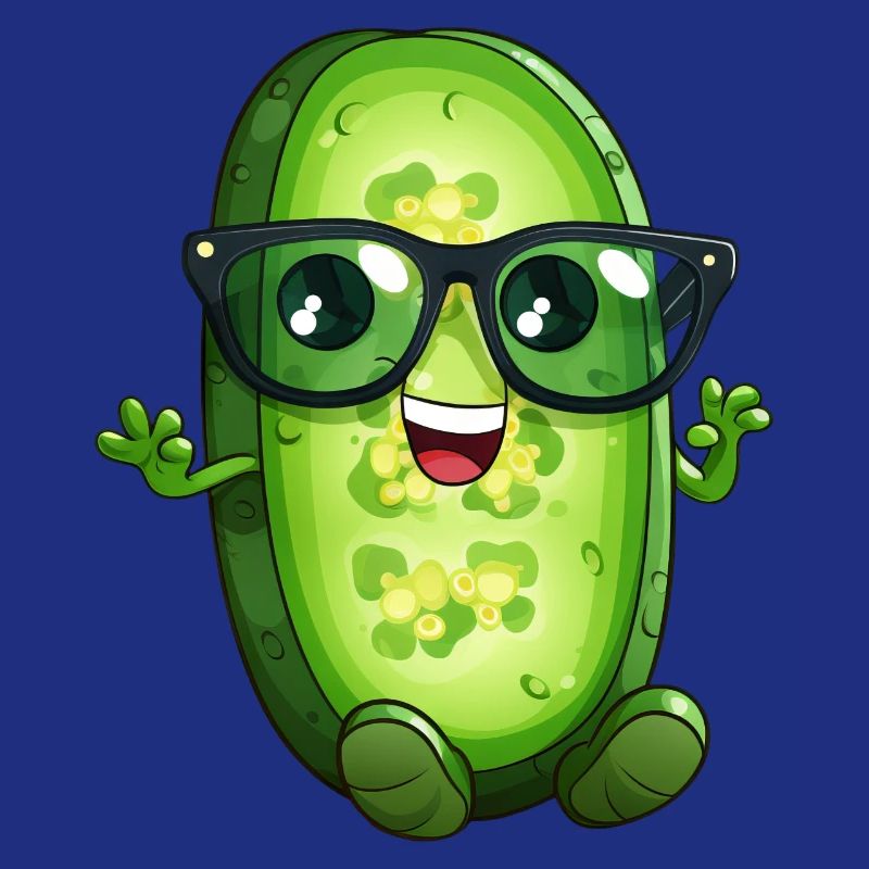 Cornichon cool avec lunettes de soleil