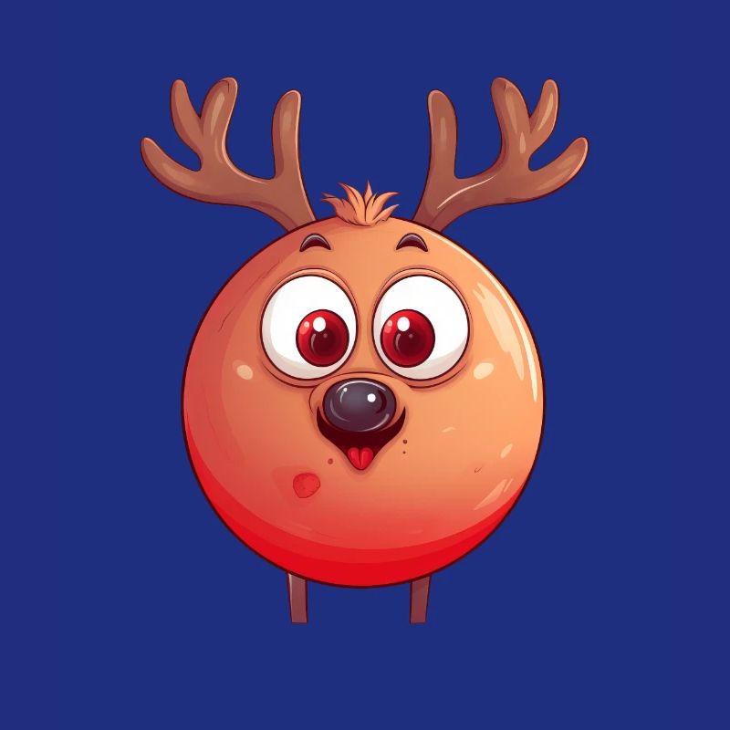 Rundes Rentier-Weihnachtskugel Comic Design