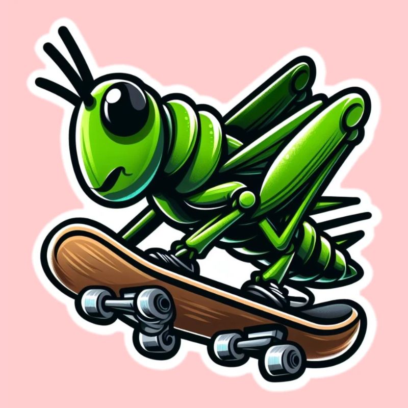 Grasshopper skateboarding