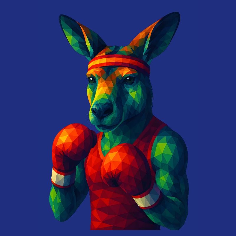 WPAP Stil Tiere - Känguru Boxer in Pose