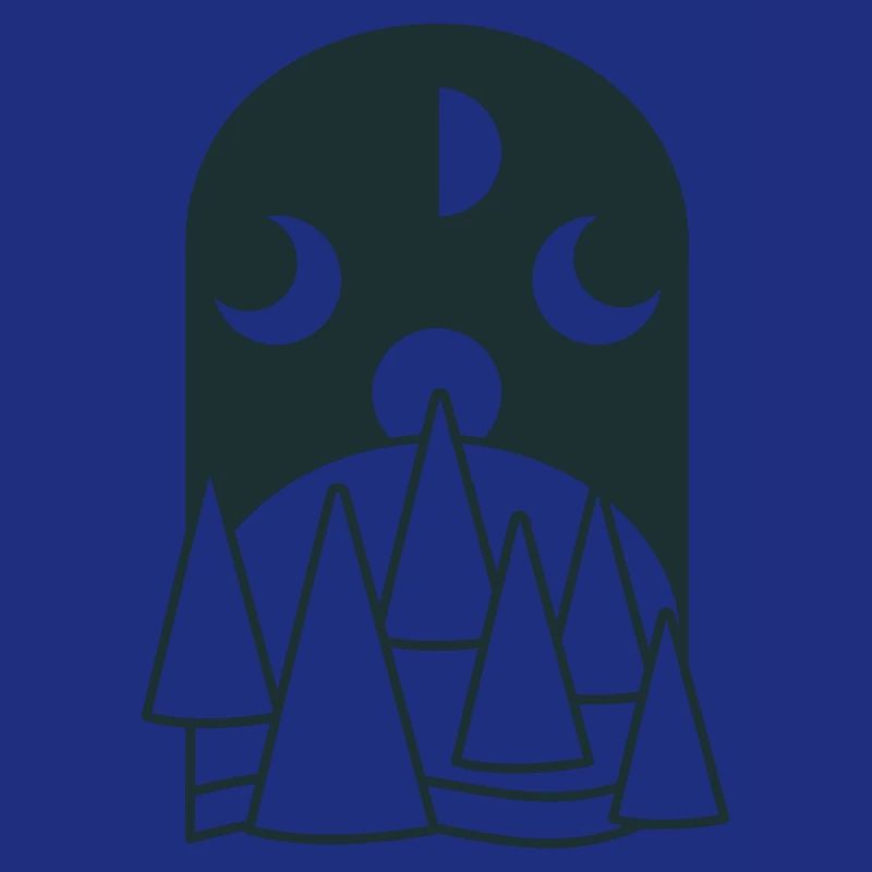 BOHO Mondphasen bogen mit Wald