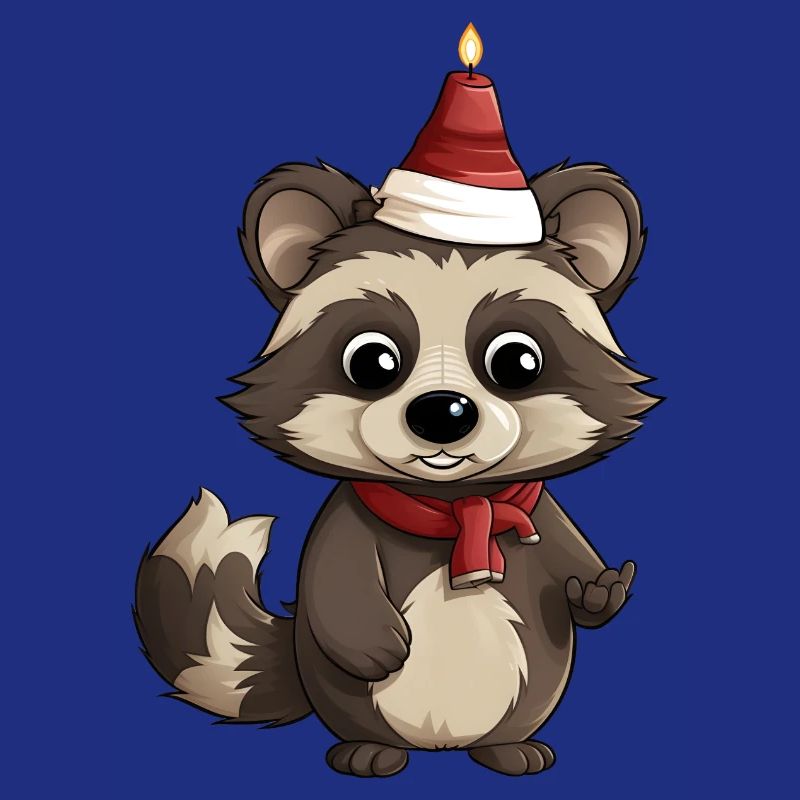 Raton laveur mignon de Noël - Conception de bande dessinée