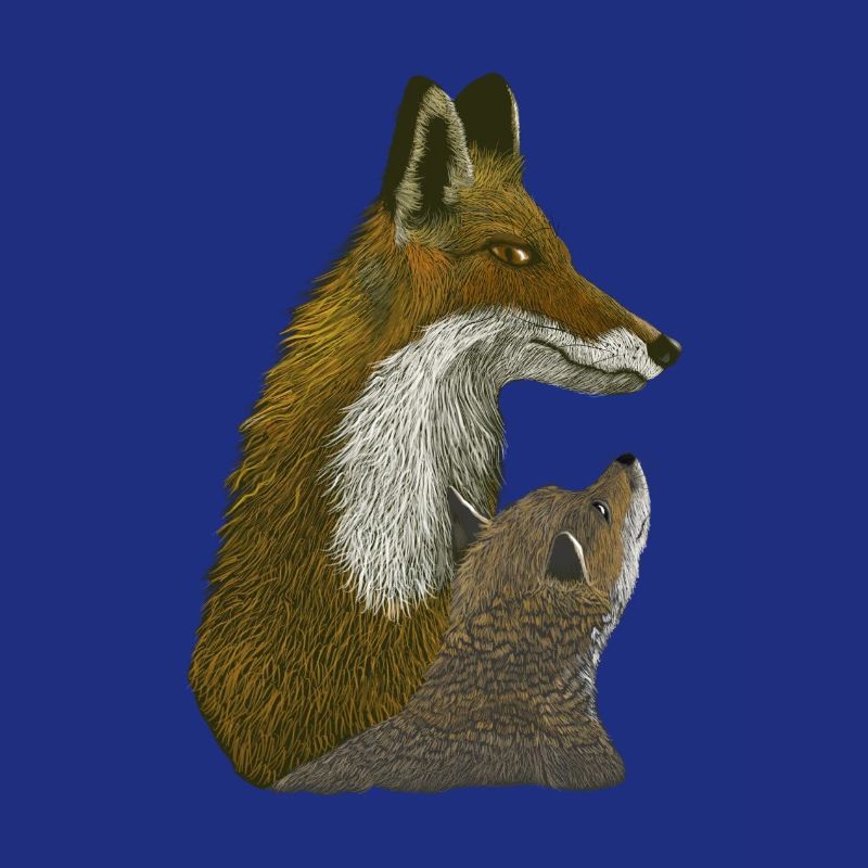 Fuchs mit Welpe Mutter und Kind