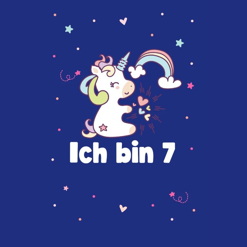 Ich bin 7 Mädchen Einhorn