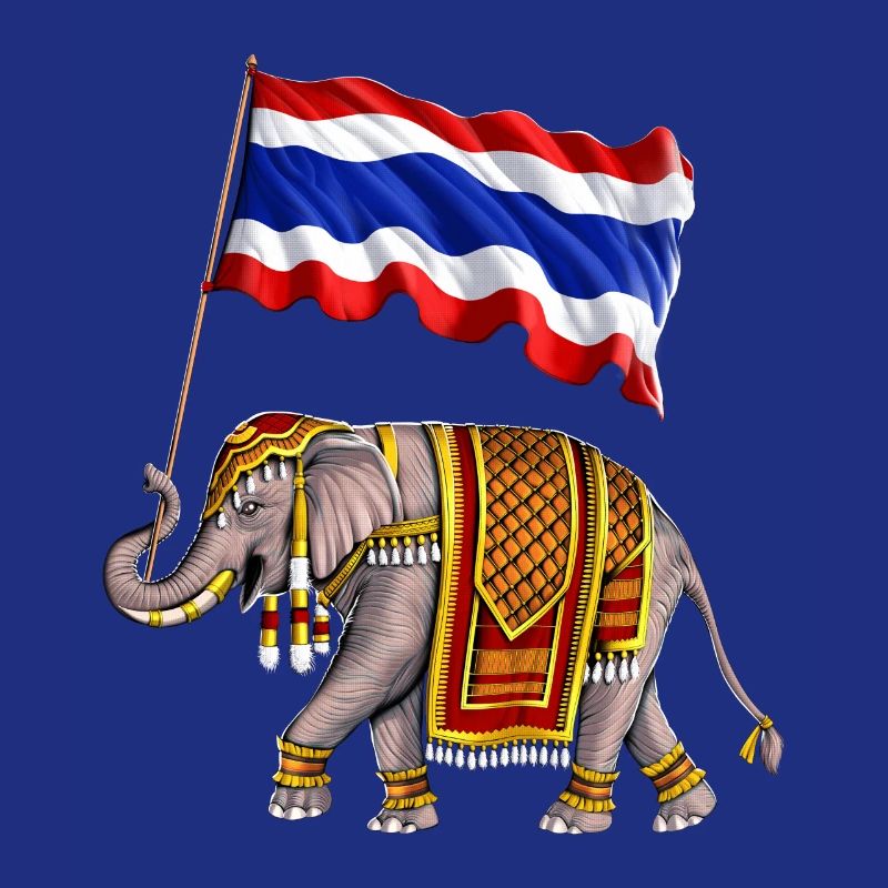 Éléphant de Thaïlande Drapeau Thaï