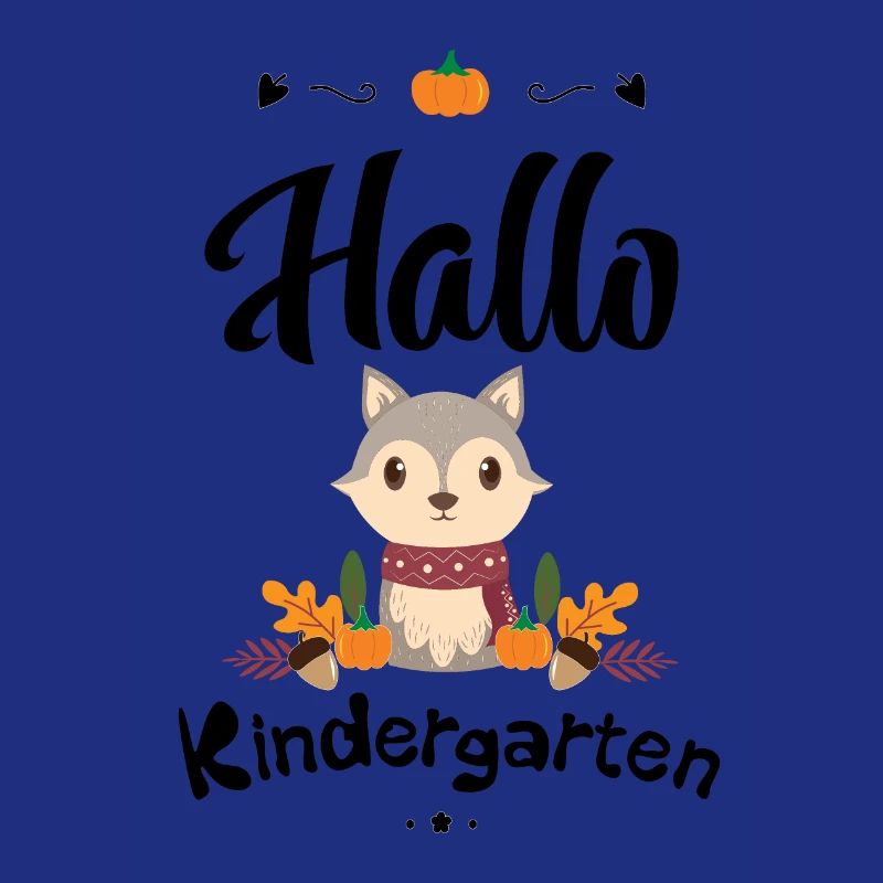 süßes Wolf Design mit Herbstmotiven