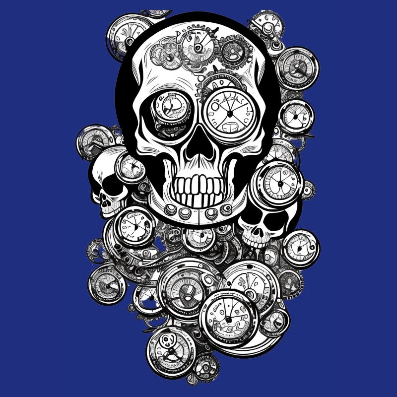 Crazy Steampunk Totenkopf im einzigartigen Design