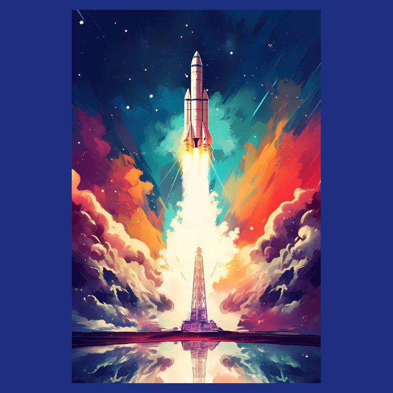 Rocket Rocket Astronauts Space Space Color