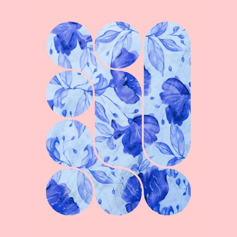 Élégance Florale Bleue