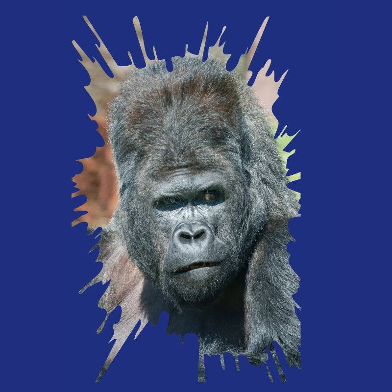 Auffällige Pose von Silverback Gorilla Dishi