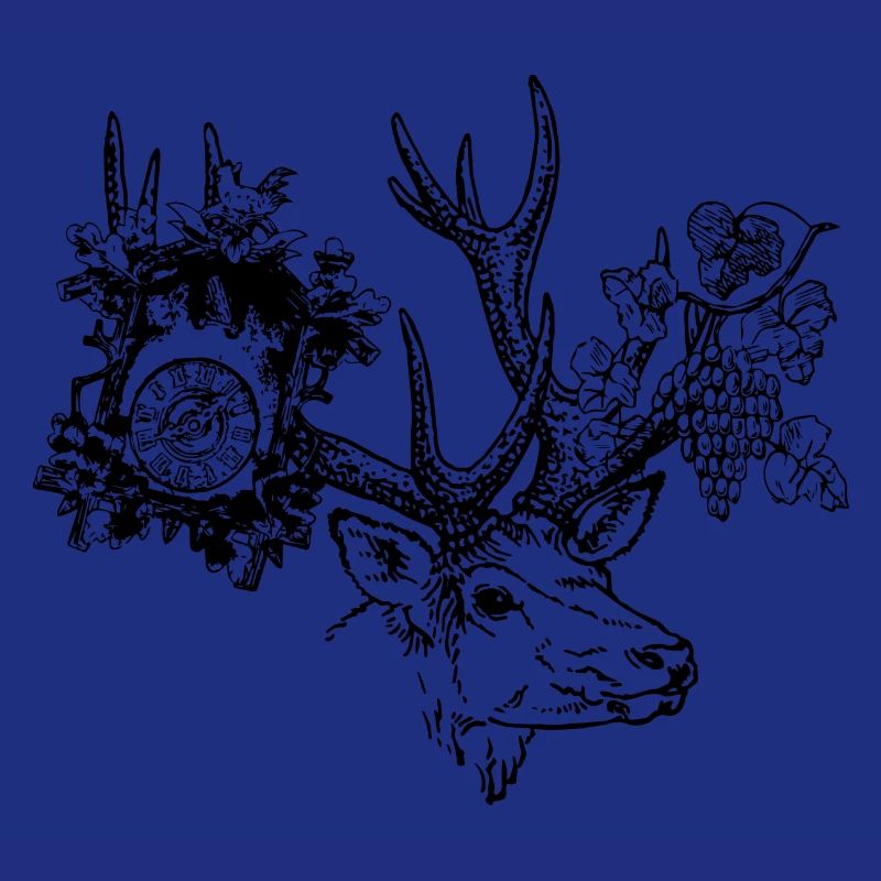 Deer with clock and grapes