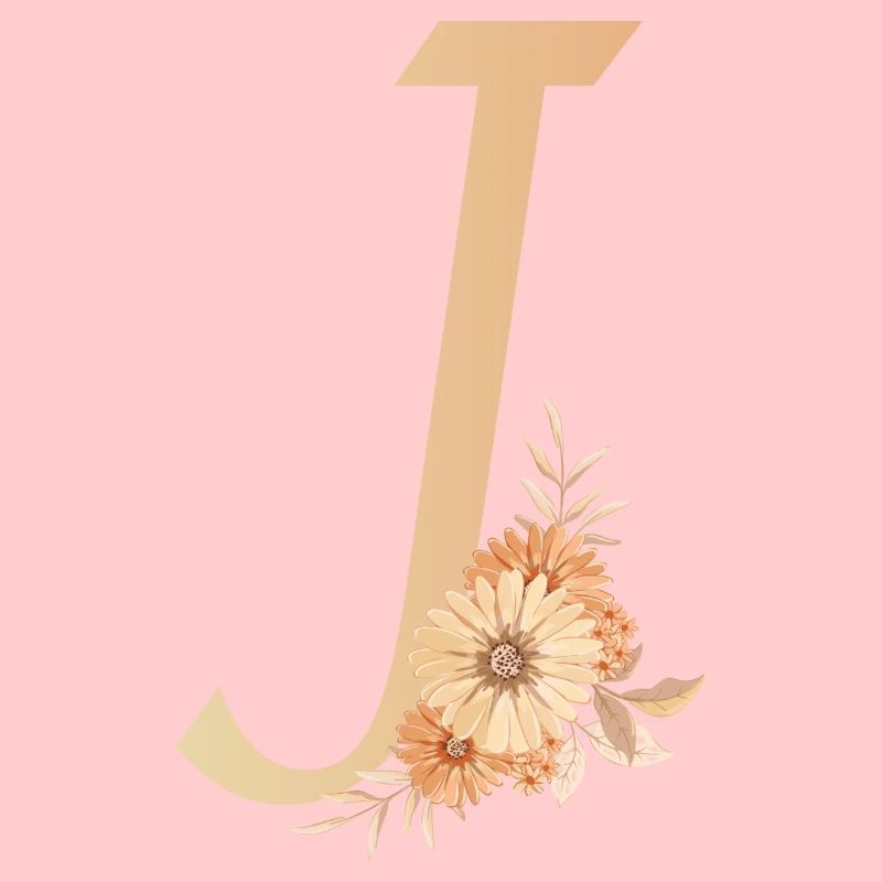 Buchstabe J mit Blumen