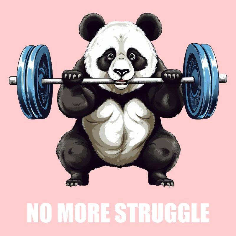 Panda Bodybuilding Gewichteheber No More Struggle