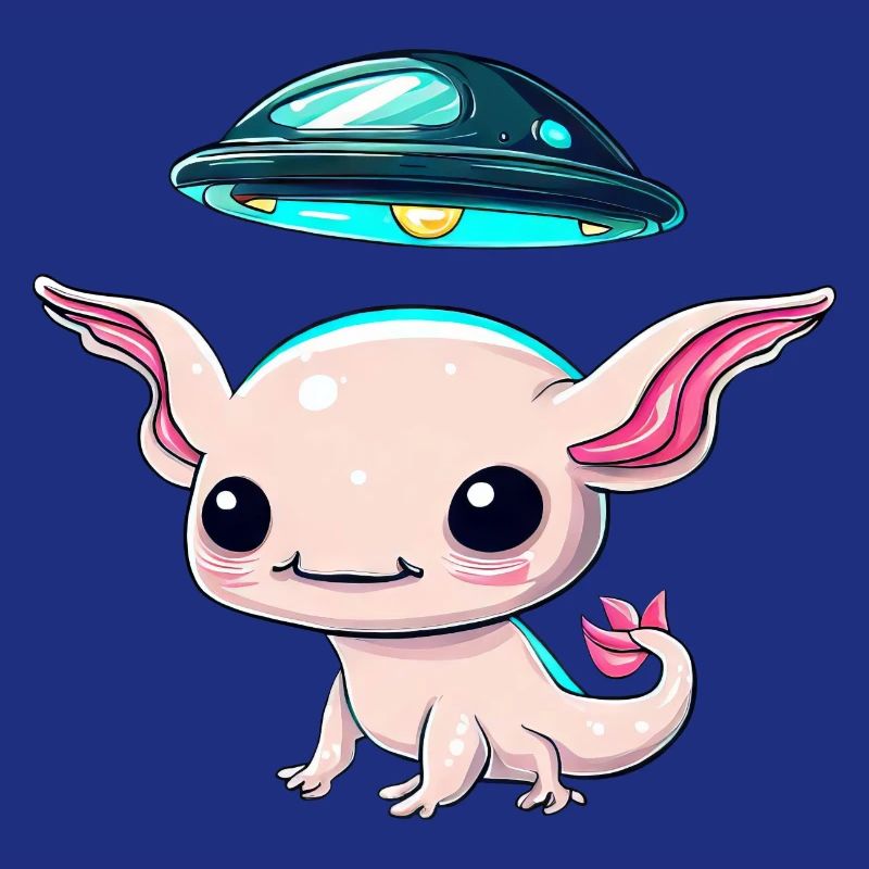 UFO-Entführung eines Axolotls durch ein Alien