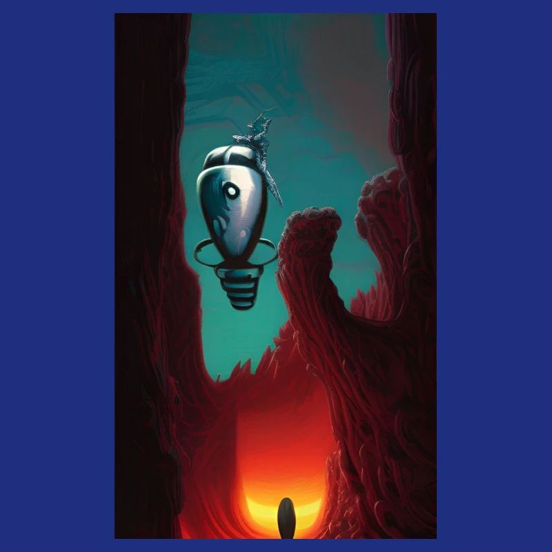 Vaisseau spatial robot Comic effrayant Alien sur un étrange