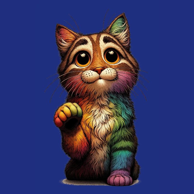 Bettelnder Regenbogen Kater