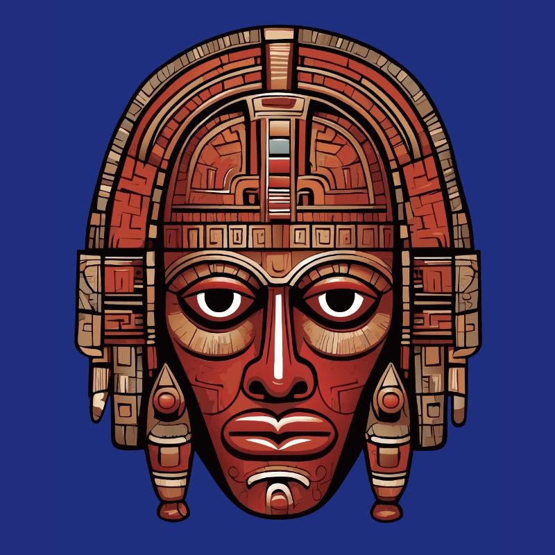 Maschera azteca Inca sapientemente colorata