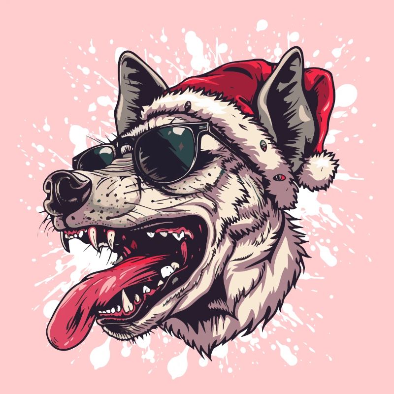 Hyäne Weihnachten Lustig